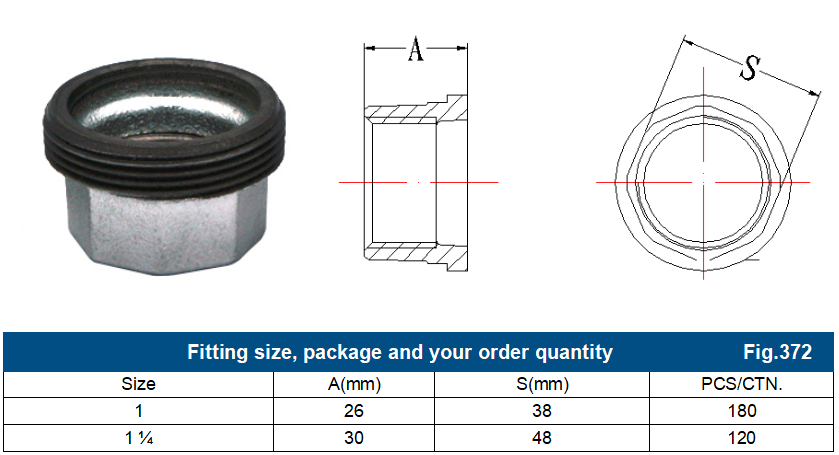 Malleable Iron Pipe Fittings Fig. 372