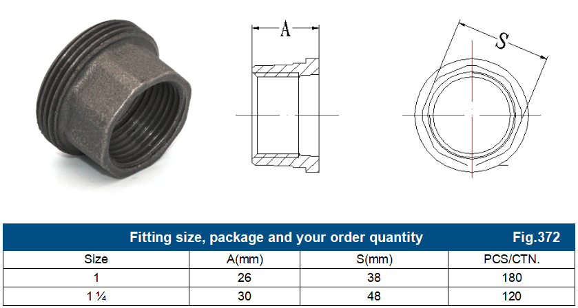 Black Iron Pipe Fittings Wholesale Fig. 372