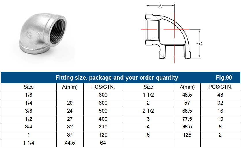 Iron 90 Degree Elbow Pipe Fittings