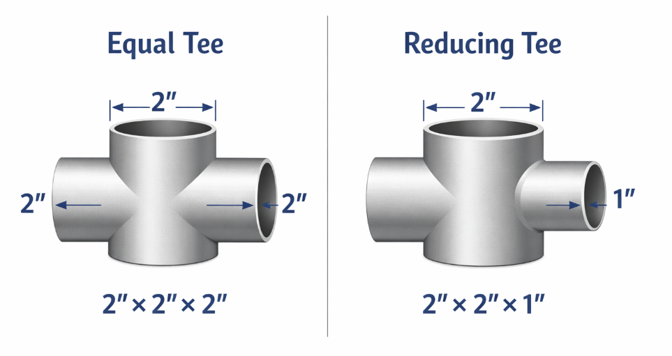The Difference Between Equal Tee and Reducing Tee in Pipe Fittings