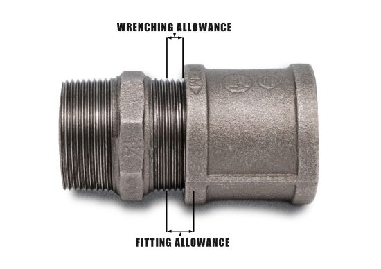 Why can't the threads of malleable pipe fittings be completely screwed in? It's not a matter of quality