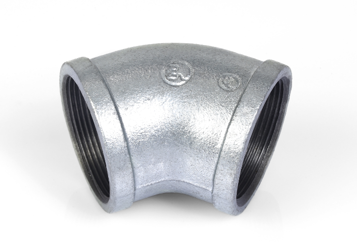 1/4in. 45 Degree Elbow - 150# NPT Threaded 45 degree galvanized elbow