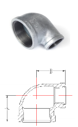galvanized iron pipe fittings dimensions Galvanised Threaded Pipe Fittings Reducer Elbow Fig. 92R