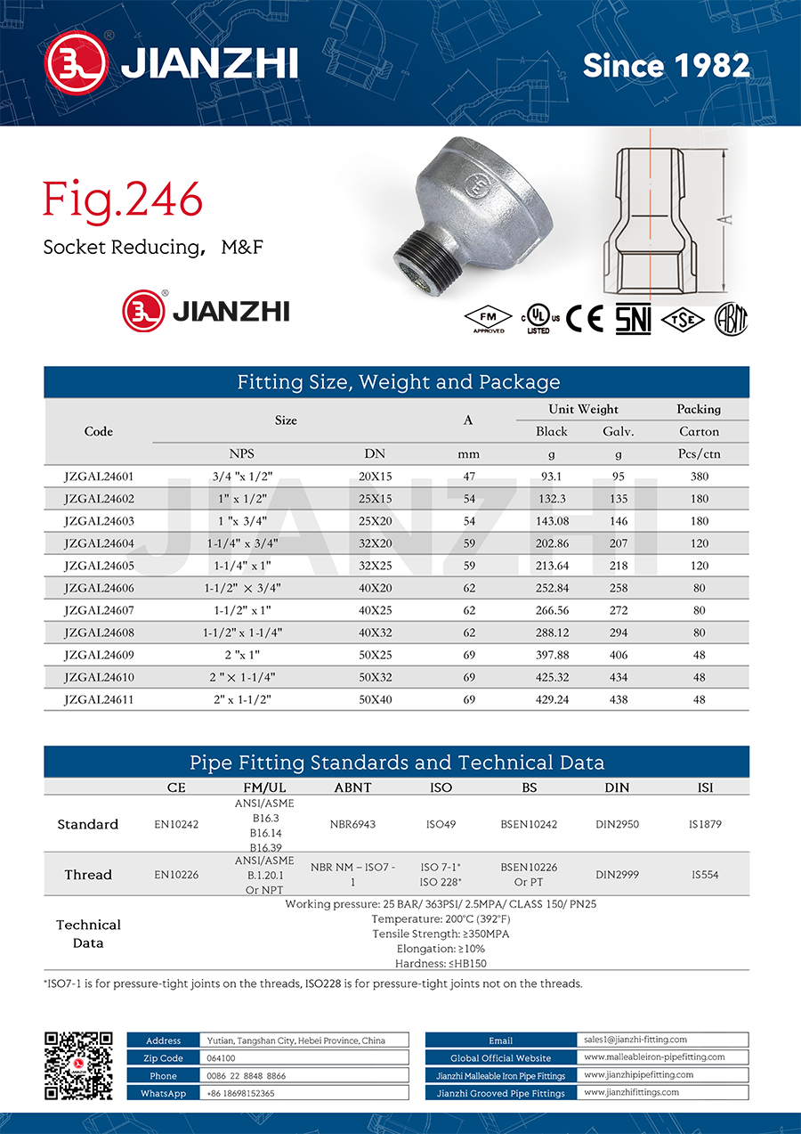 Pipe Reducer Socket Male and Female Fig.246