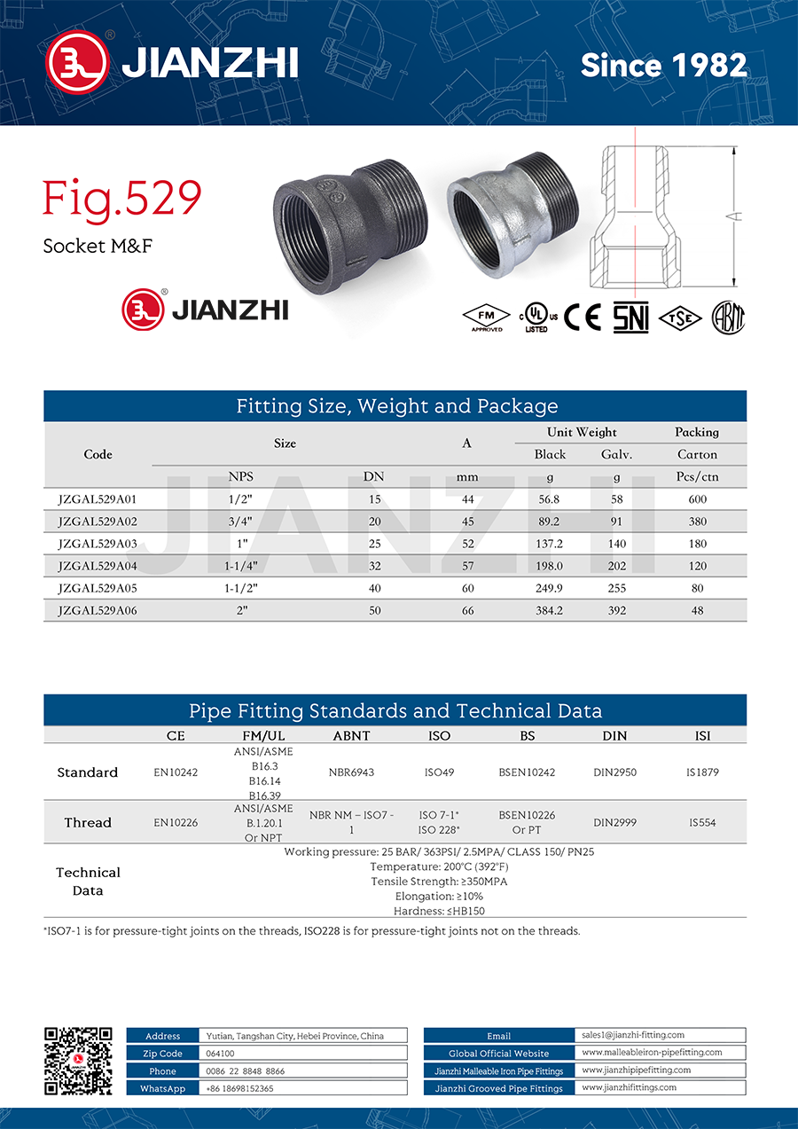 GI Reducer Pipe Fitting Socket Fig. 529A